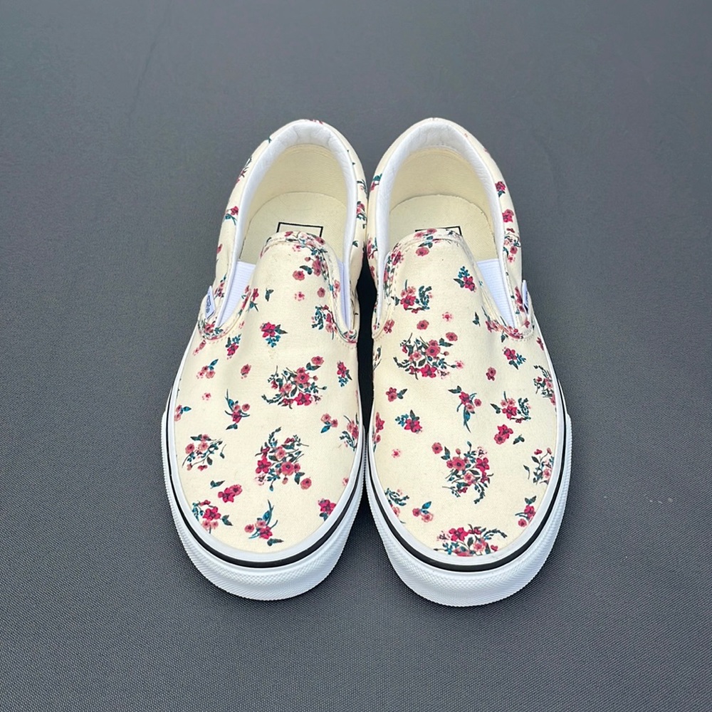 Vans off-the-wall flowered sneakers new tags size 7 1/2 - Picture 1 of 8
